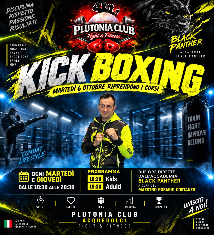 Locandina Kick Boxing Plutonia Club